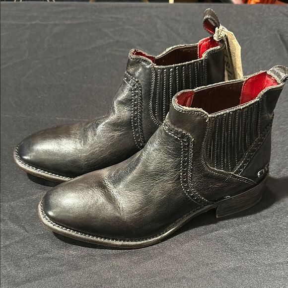 Bed Stu Shoes - Bed Stu Ellice Womens Black Leather Slip On Chelsea Boots 7.5